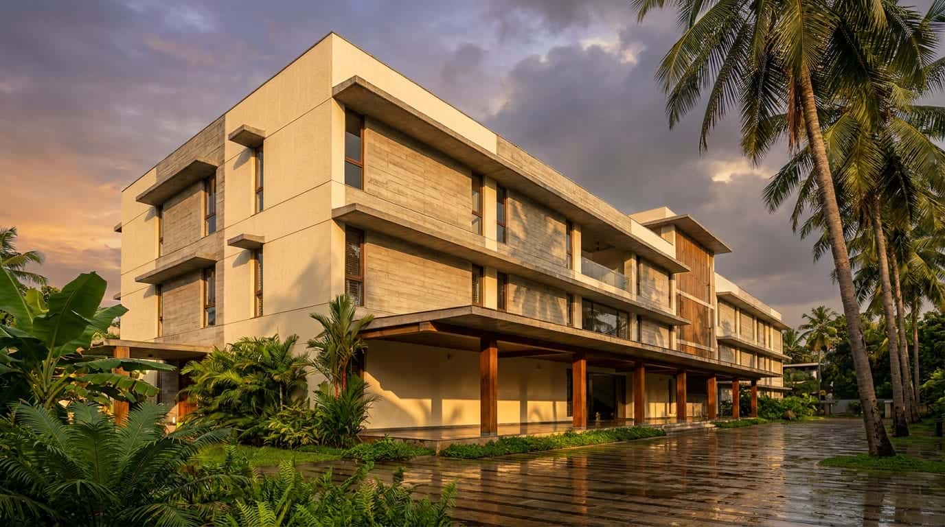 Jamia Alhind administration and academic building at dusk